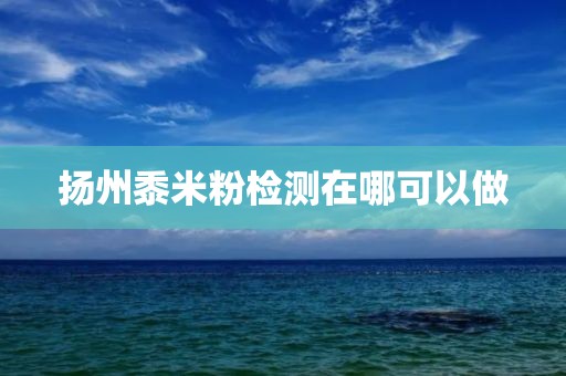 扬州黍米粉检测在哪可以做